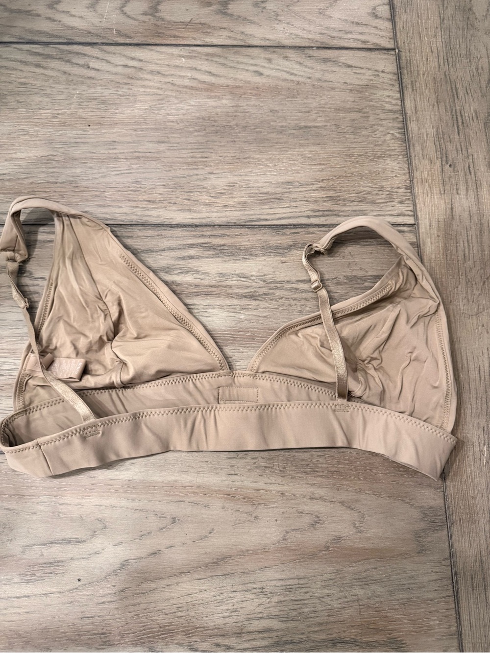 Skims Signature Swim Plunge Bikini Top - Nude L - Picture 2 of 2